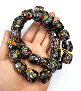 Art Deco Venerano Moretti Millefiori Mosaic Glass Beads Big And Heavy Beads